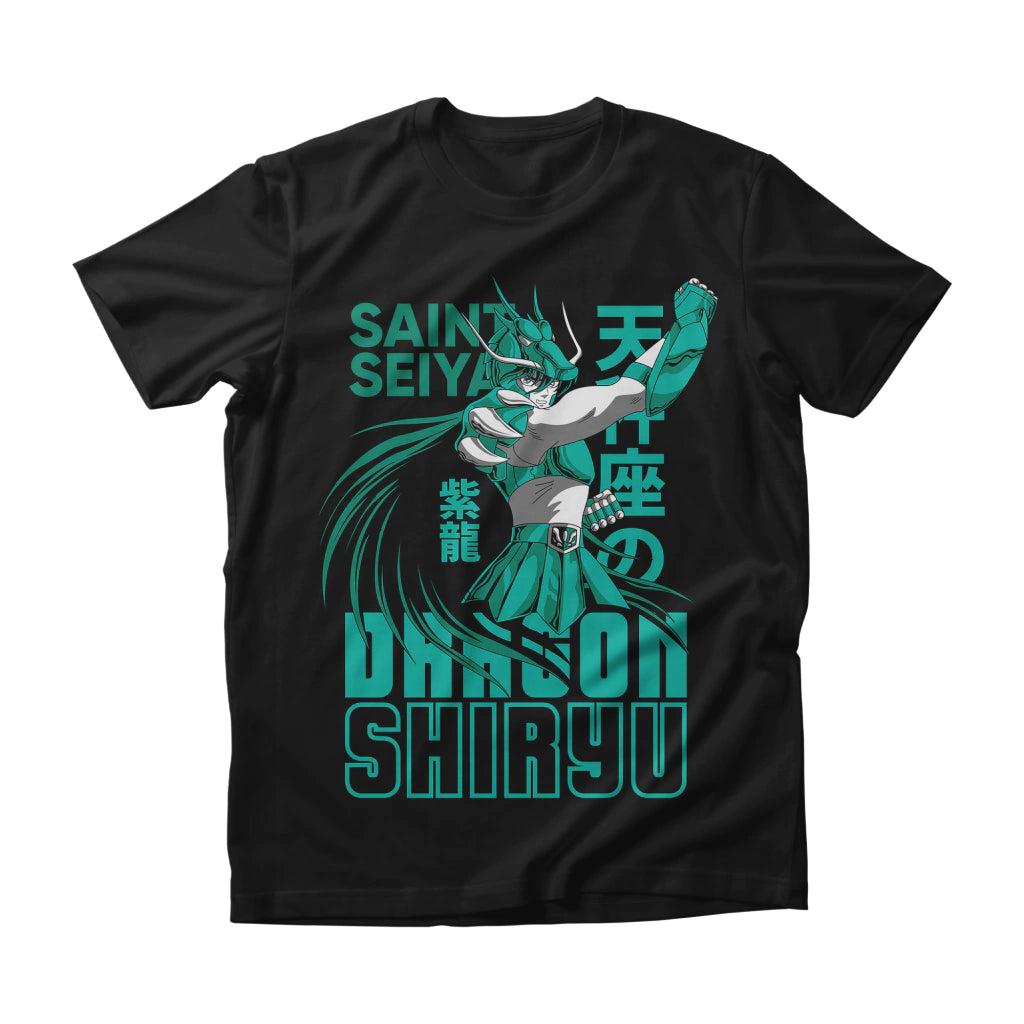 Camiseta Cavaleiros do Zodíaco Green Dragon Dry-Fit Premium Unissex