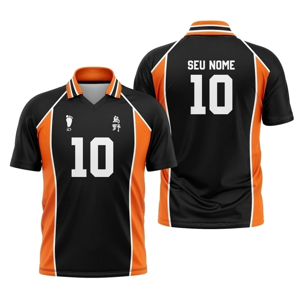 Camiseta Haikyuu Nome e Número Personalizável Dry-Fit Premium Unissex