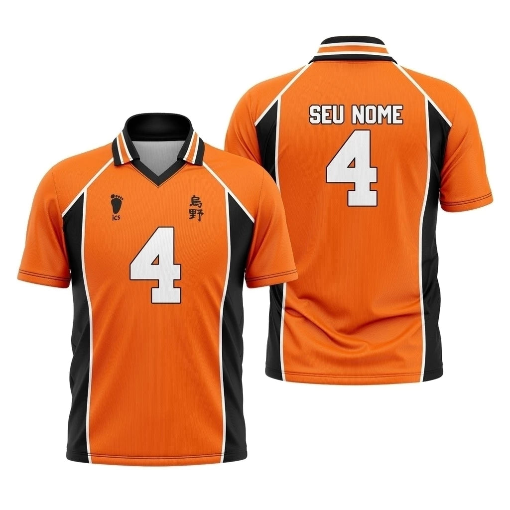 Camiseta Haikyuu Nome e Número Personalizável Dry-Fit Premium Unissex