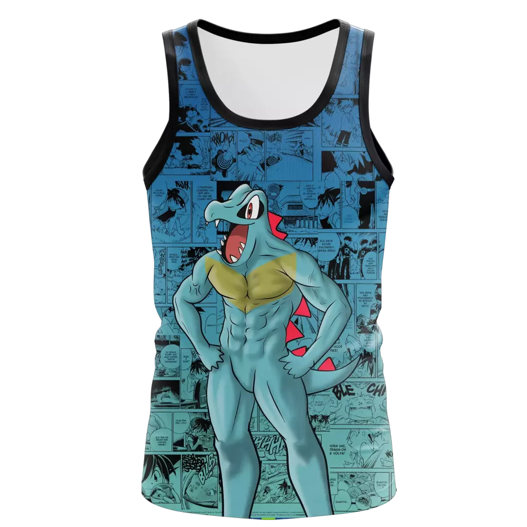 Regata Pokémon Totodile Bombado Dry-Fit Premium Unissex