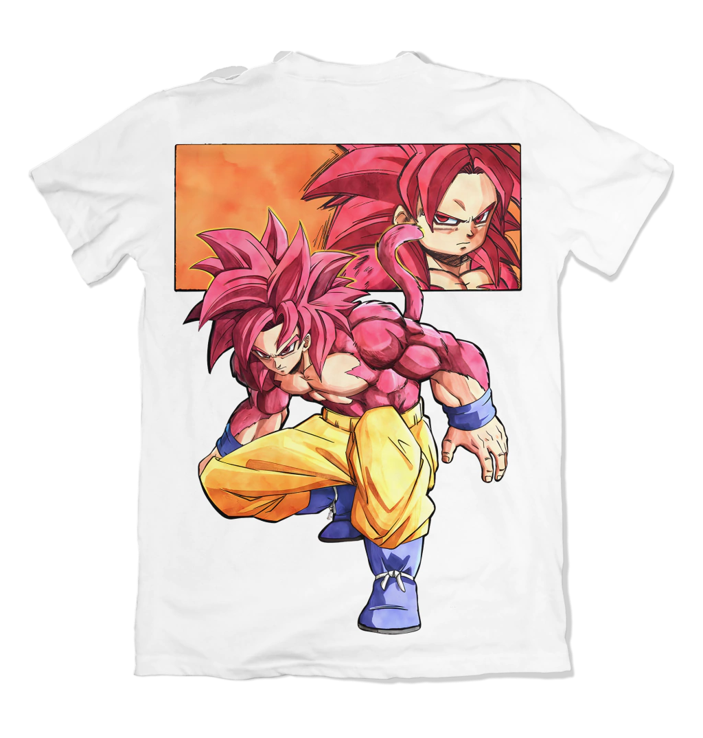 Camiseta Dragon Ball 4 Frente Costas Branco