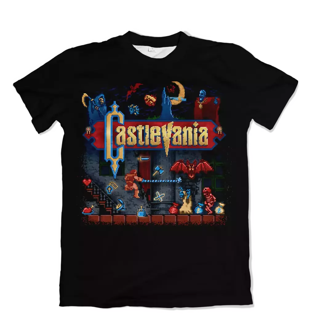 Camiseta Castlevania Classico Sprites Dry-Fit Premium Unissex