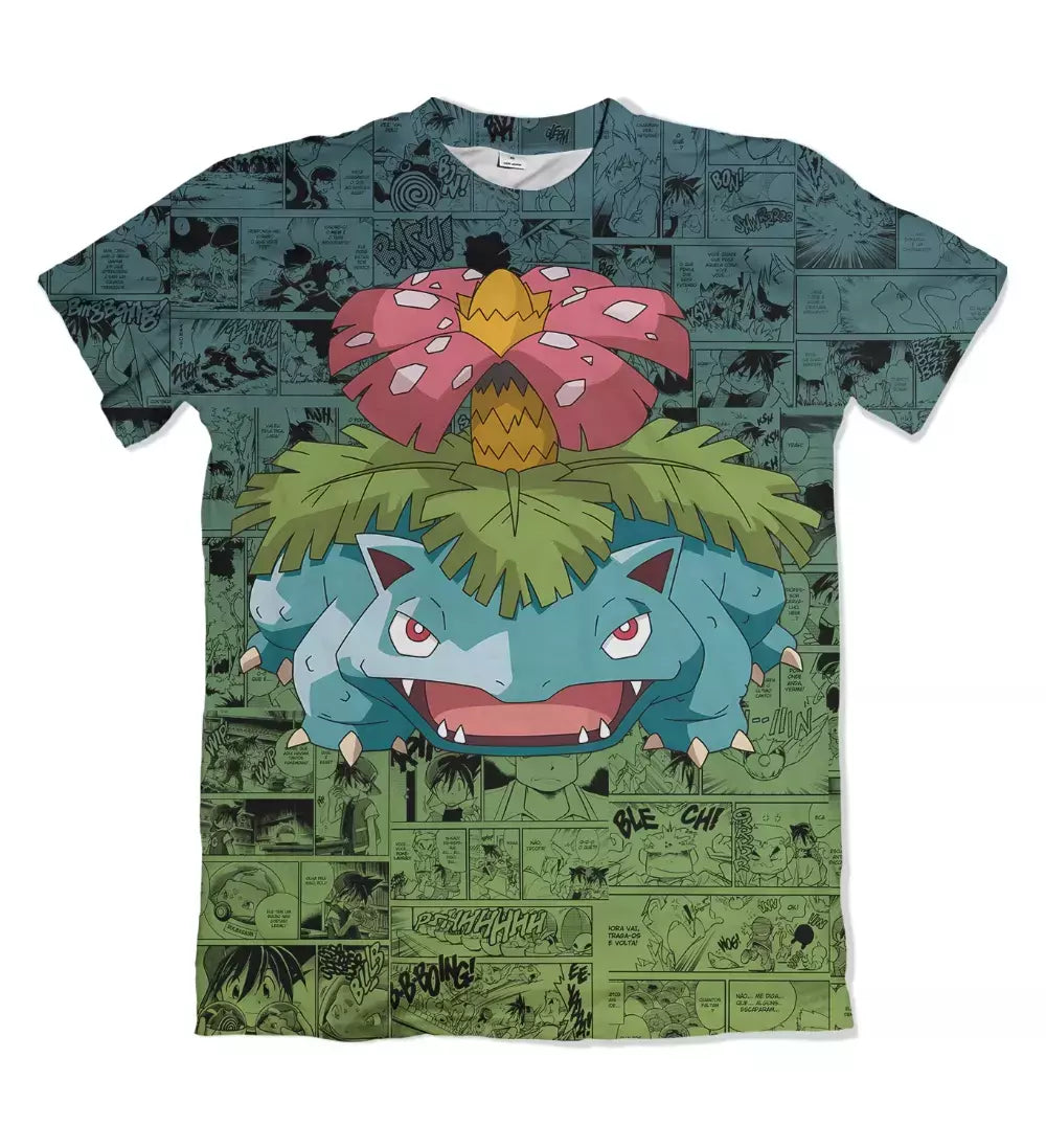 Camiseta Pokémon Venussauro Dry-Fit Premium Unissex