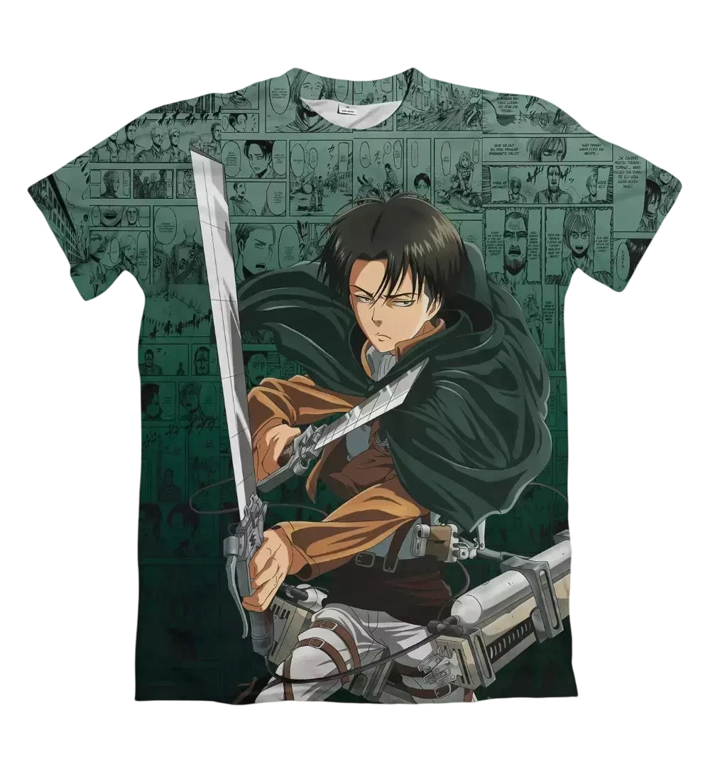 Camiseta Attack on Titan Levi Ackermann 1 Dry-Fit Premium Unissex