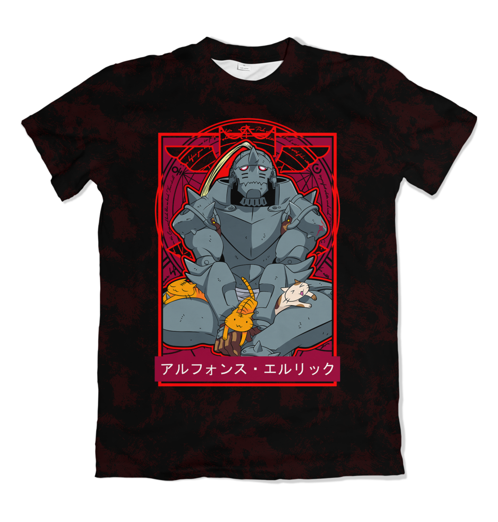 Camiseta Fullmetal Alchemist Alphonse Textura Dry-Fit Premium Unissex