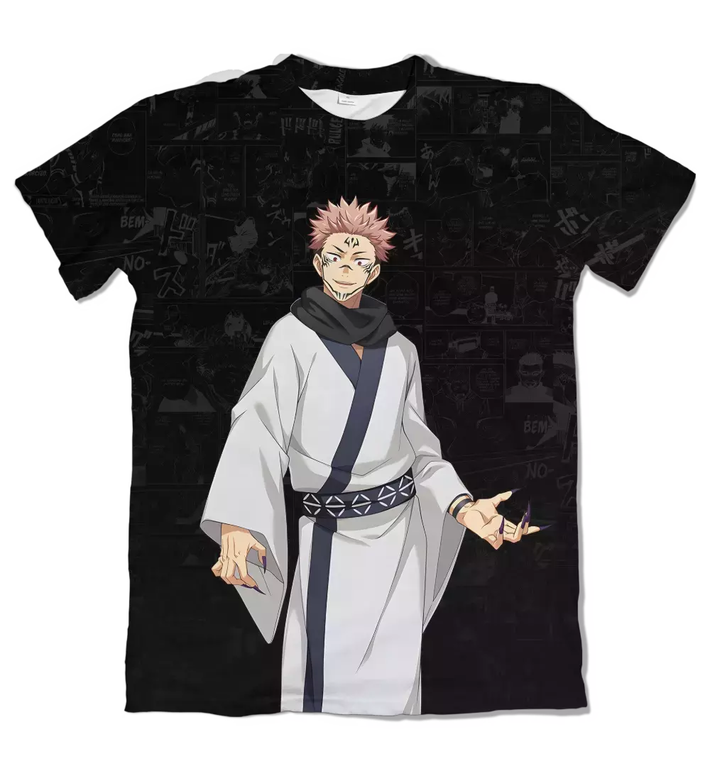 Camiseta Jujutsu Kaisen Mangá- Sukuna Dry-Fit Premium Unissex