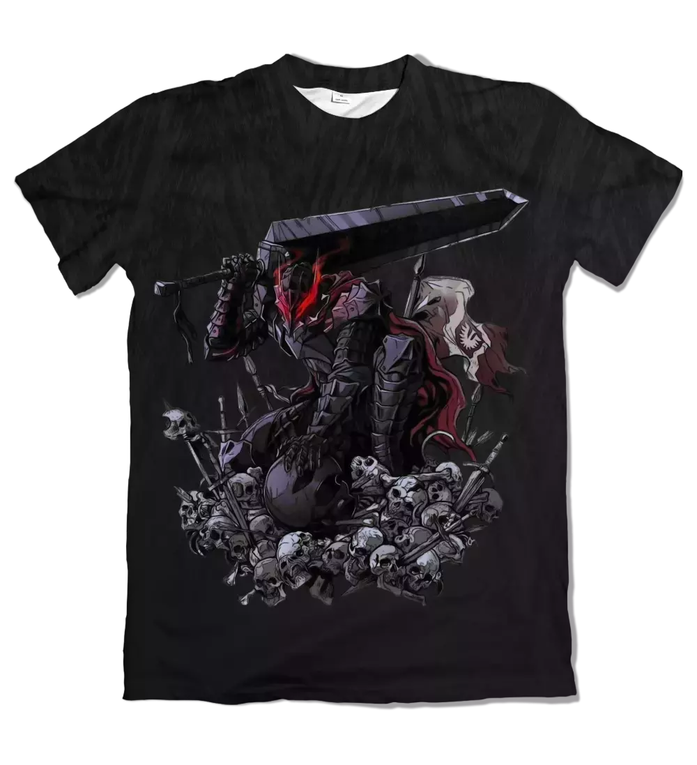 Camiseta Berserk Armor Black Skulls Dry-Fit Premium Unissex