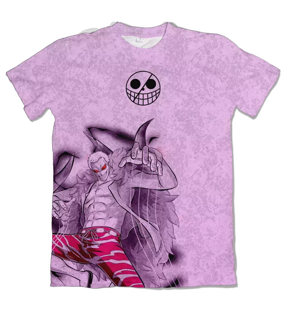 Camiseta One Piece Pirata Rosa Dry-Fit Premium Unissex