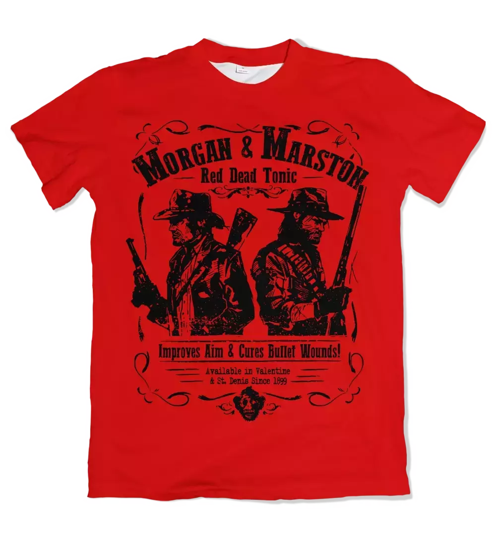 Camiseta Red Dead Redemption Morgan & Marston Tonics Dry-Fit Premium Unissex