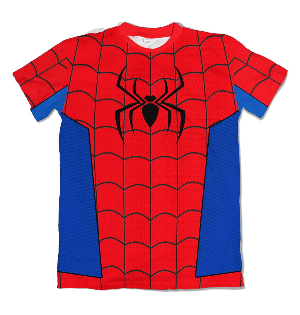 Camiseta Homem-Aranha Uniforme Cores Originais Dry-Fit Premium Unissex