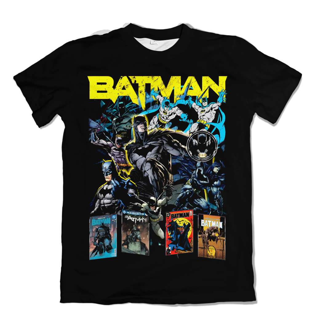 Camiseta Retrô Homem Morcego Dry-Fit Premium Unissex