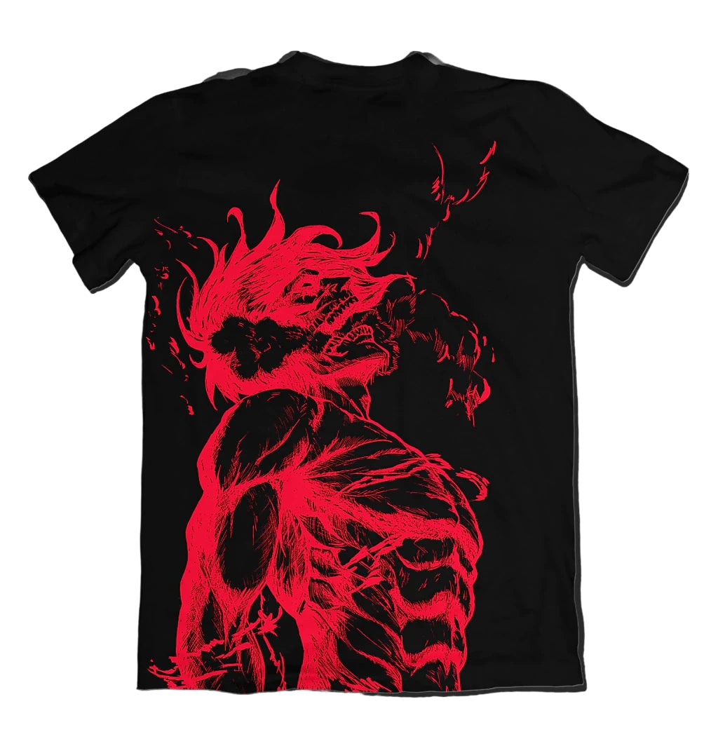 Camiseta Attack on Titan Ink Style Red Dry-Fit Premium Unissex