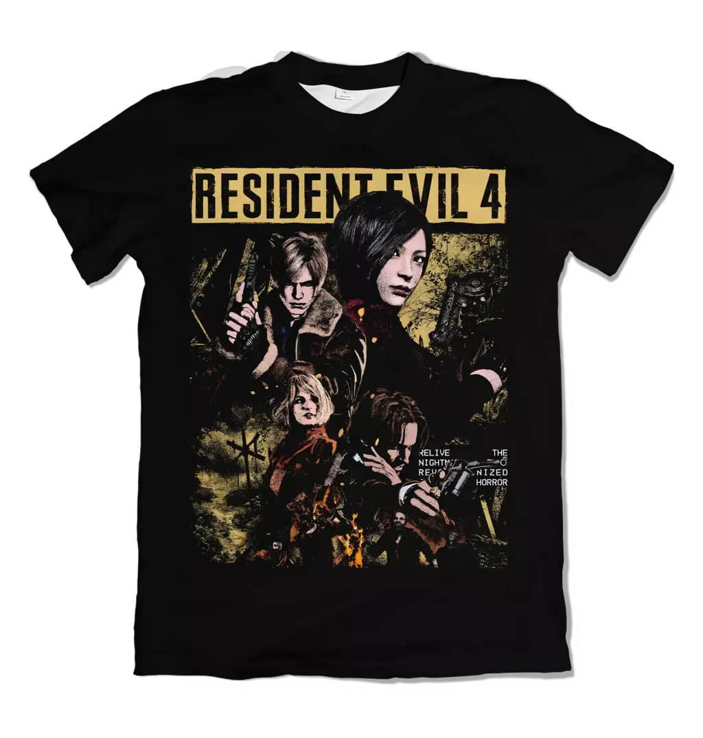 Camiseta Resident Evil RE4 Grupo Dry-Fit Premium Unissex