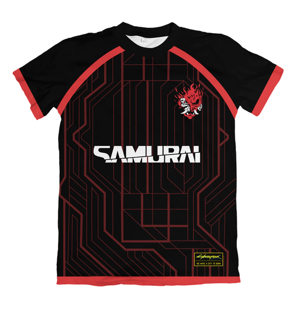 Camiseta Cyberpunk 2077 SAMURAI (Nome e Número Personalizável) Dry-Fit Premium Unissex