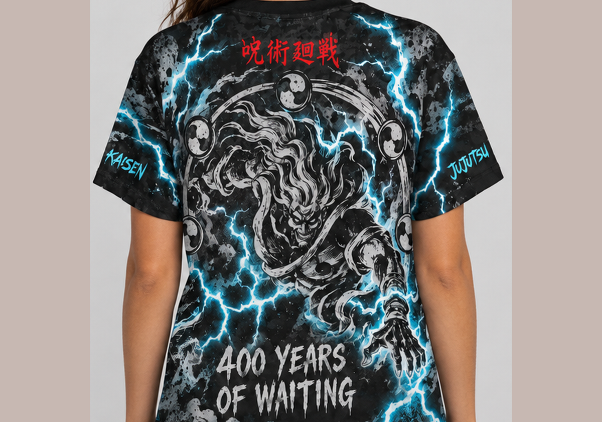 Camiseta Jujutsu Kaisen Kashimo Jogo do Abate Dry-Fit Premium Unissex — modelo costas