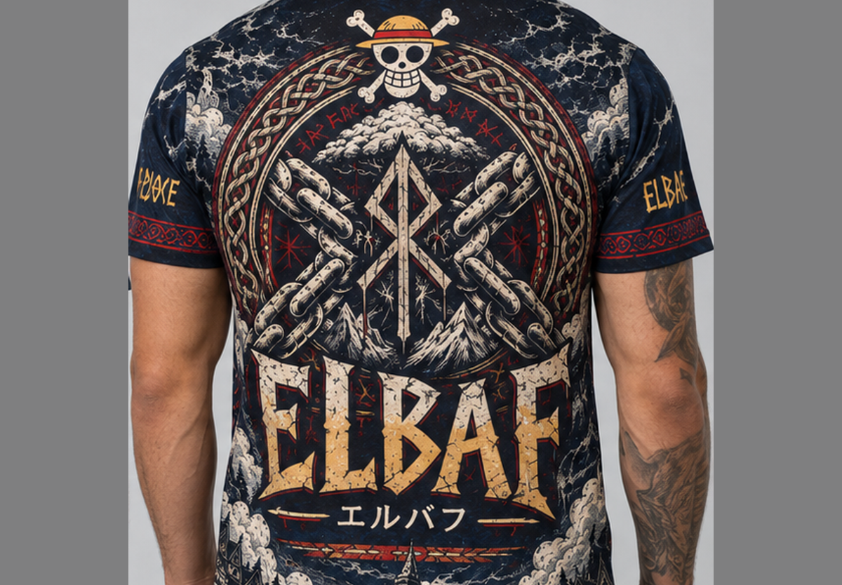 Camiseta One Piece Loki Elbaf Dry-Fit Premium Unissex — modelo costas