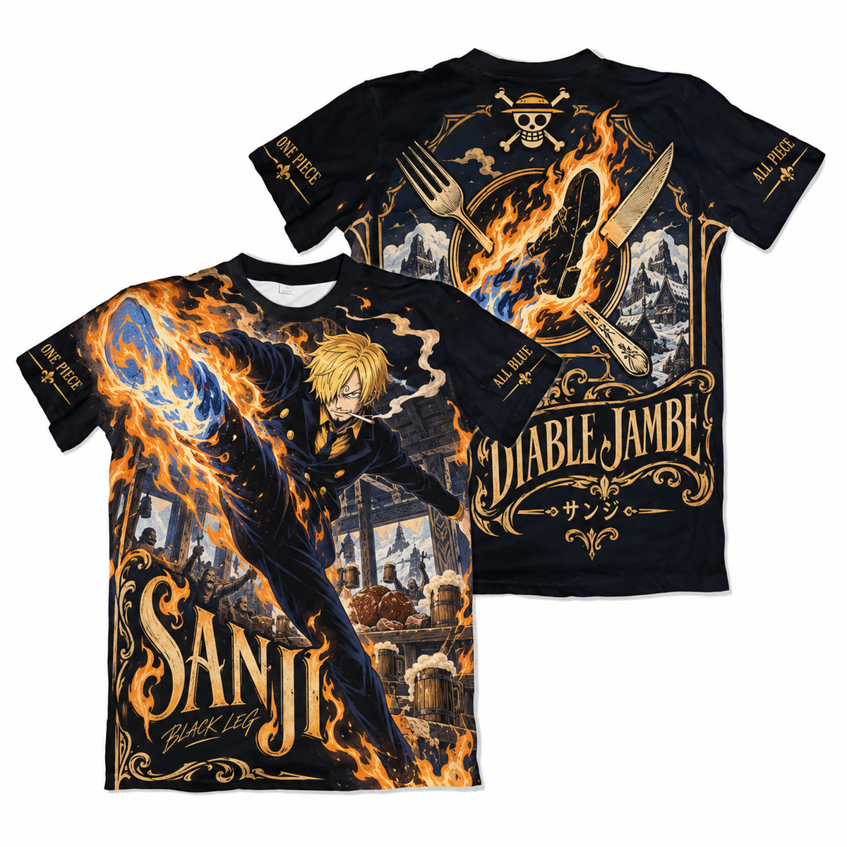 Camiseta One Piece Sanji Elbaf Dry-Fit Premium Unissex