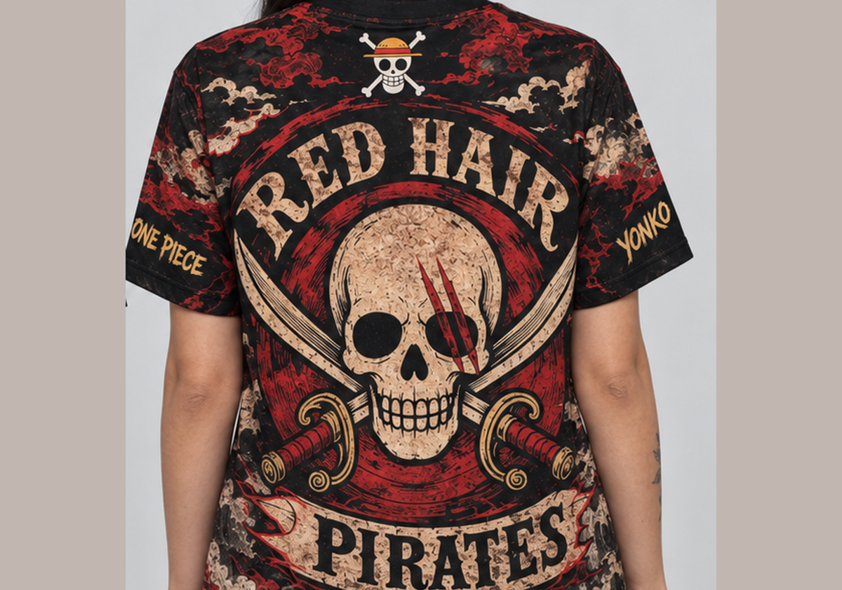 Camiseta One Piece Shanks Elbaf Dry-Fit Premium Unissex — modelo costas
