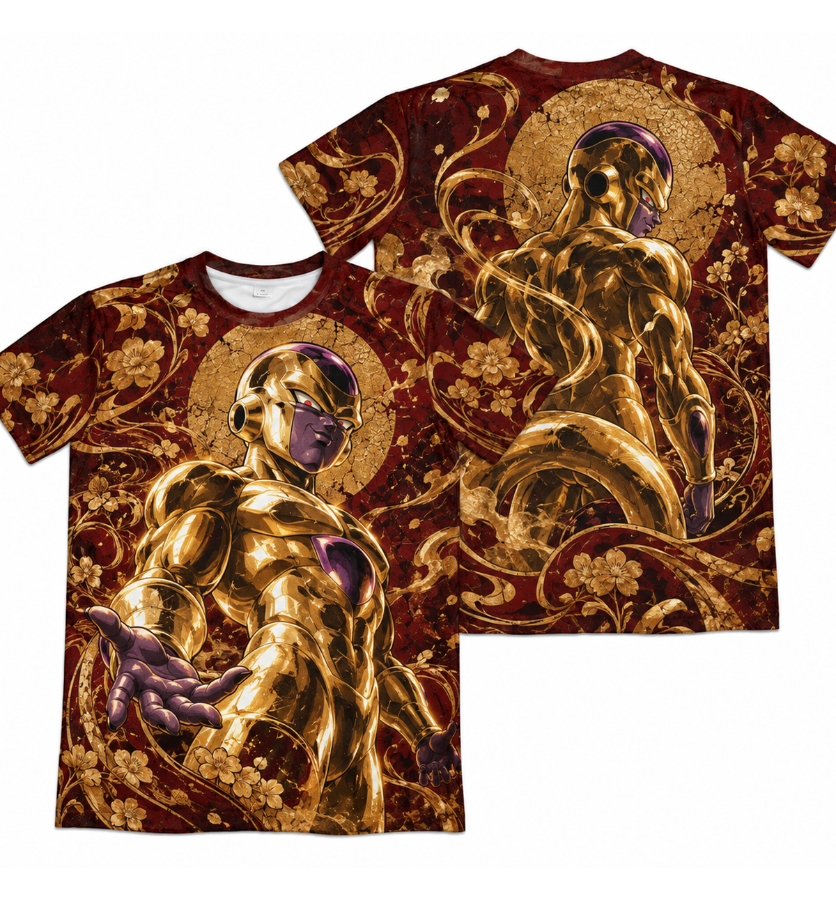 Camiseta Dragon Ball Freeza Dourado Urushi Era Beerus Dry-Fit Premium Unissex
