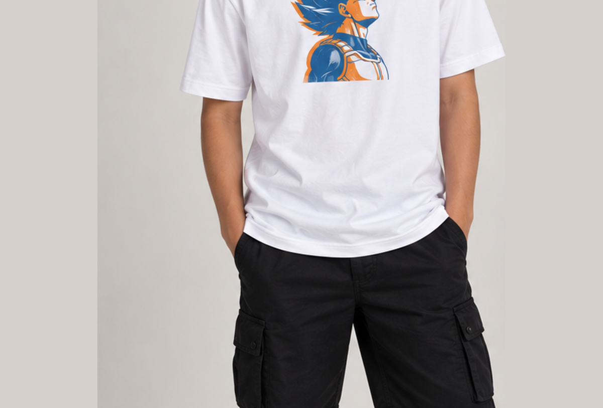Camiseta Dragon Ball Vegeta Blue Risografia Era Beerus Dry-Fit Premium Unissex — modelo frente