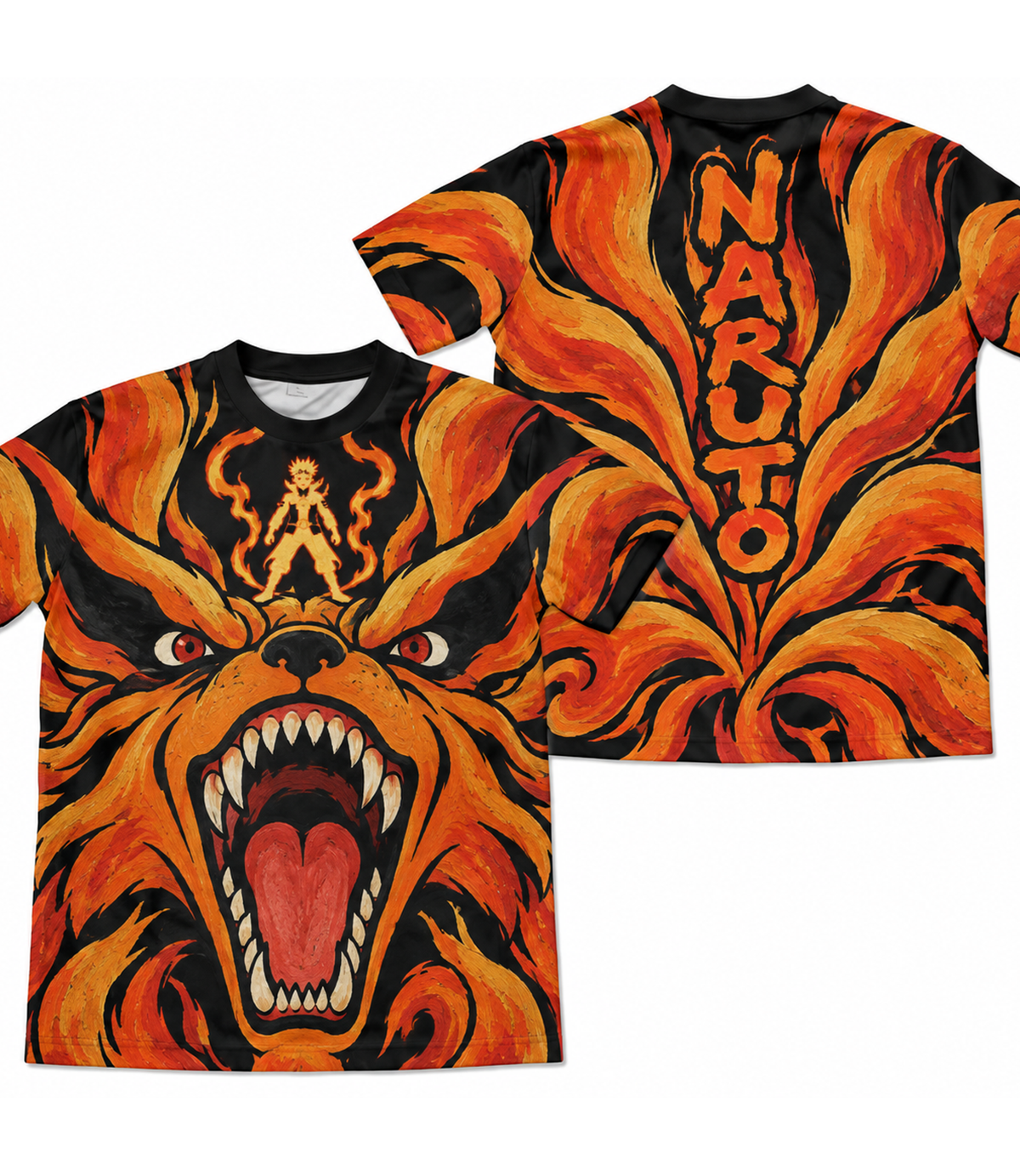 Camiseta Naruto Kurama Nove Caudas Chakra Dry-Fit Premium Unissex