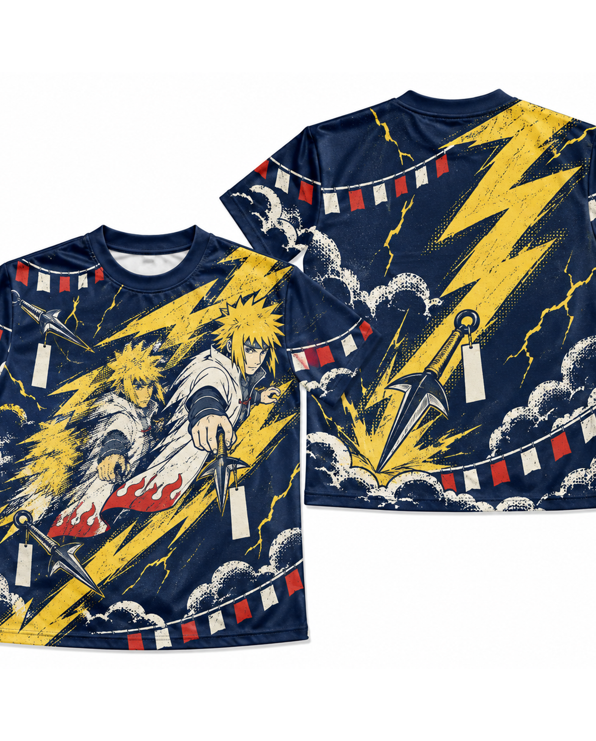 Camiseta Naruto Minato Relâmpago Amarelo Chakra Dry-Fit Premium Unissex