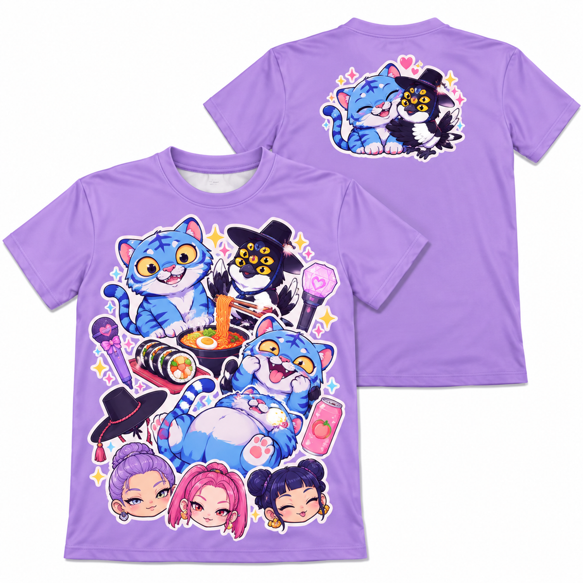 Camiseta K-Pop Demon Hunters Derpy e Sussie Caos Guerreiras do K-Pop Dry-Fit Premium Unissex