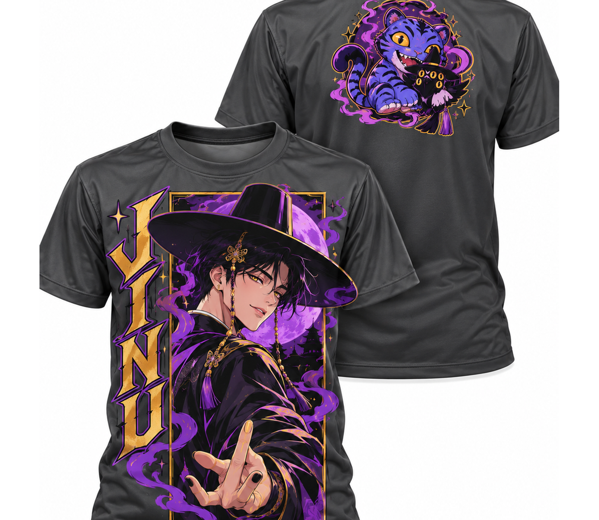 Camiseta K-Pop Demon Hunters Jinu Pôster Guerreiras do K-Pop Dry-Fit Premium Unissex