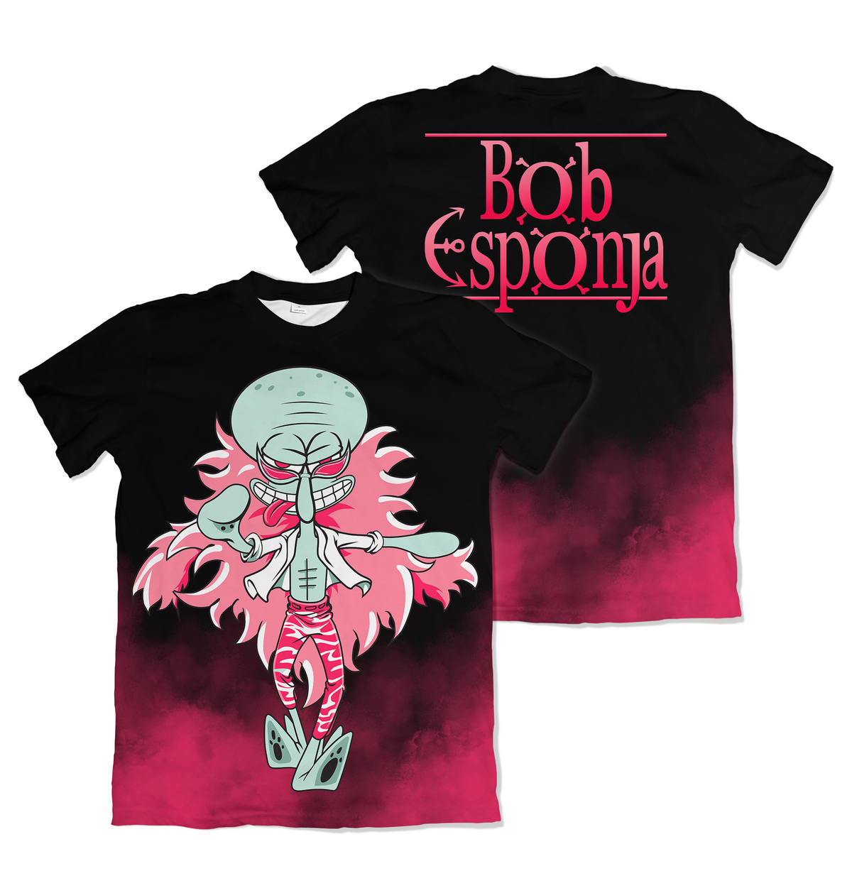 Camiseta One Piece x Bob Esponja Lula Molusco Doflamingo Dry-Fit Premium Unissex
