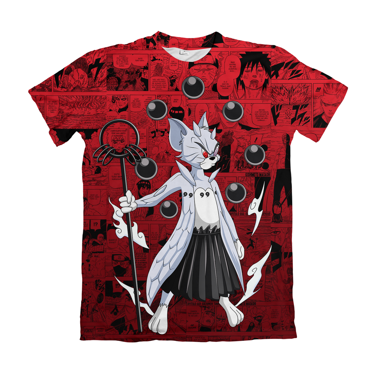 Camiseta Naruto x Tom e Jerry Tom Sábio dos Seis Caminhos Mangá Dry-Fit Premium Unissex