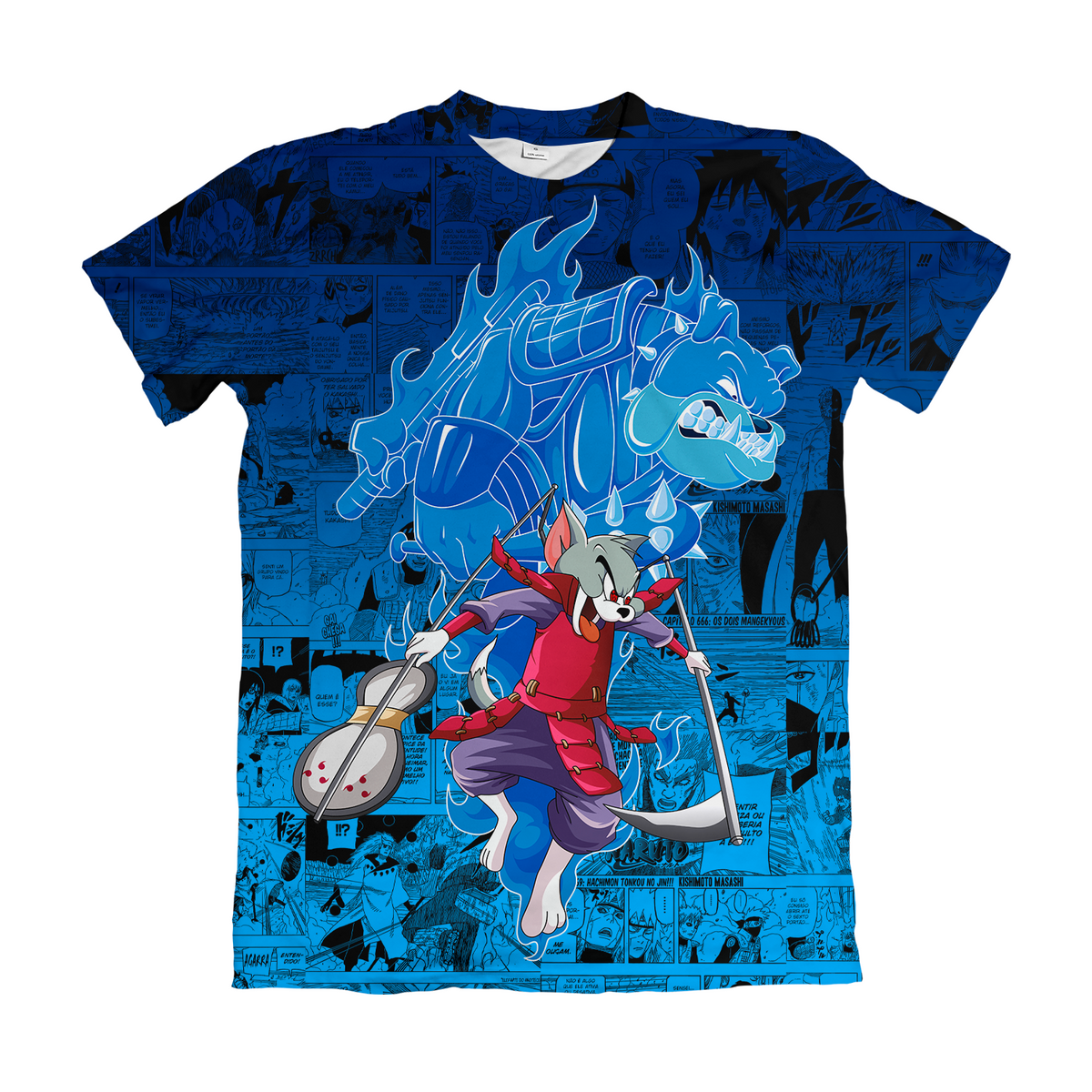 Camiseta Naruto x Tom e Jerry Jerry Madara Susanoo Mangá Dry-Fit Premium Unissex
