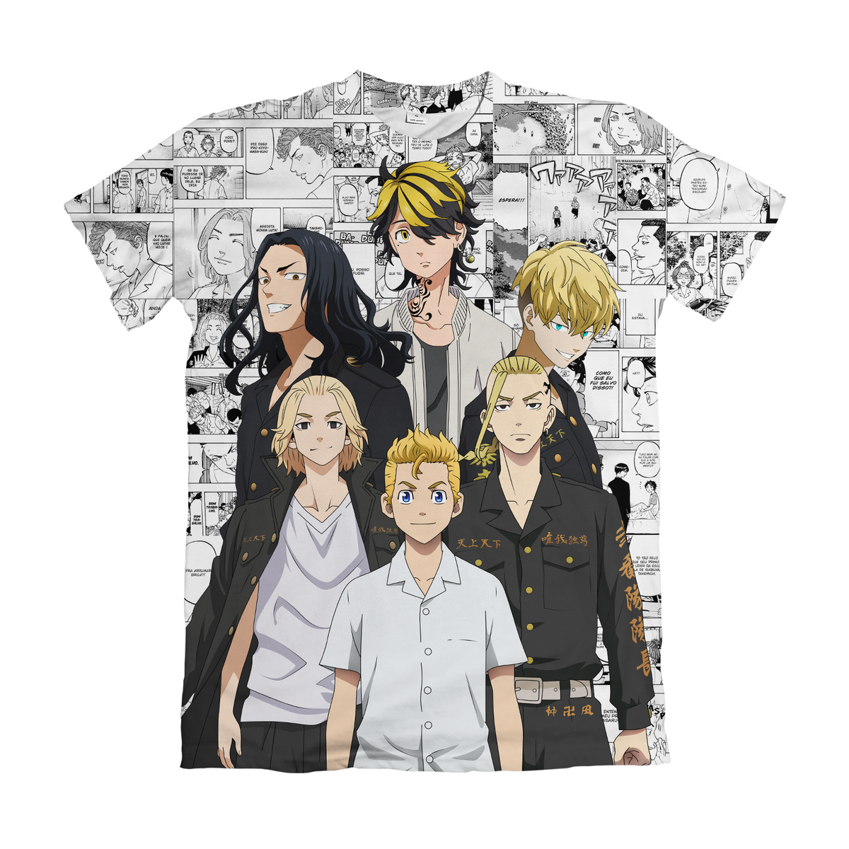 Camiseta Tokyo Revengers Turma Mangá Branco Dry-Fit Premium Unissex