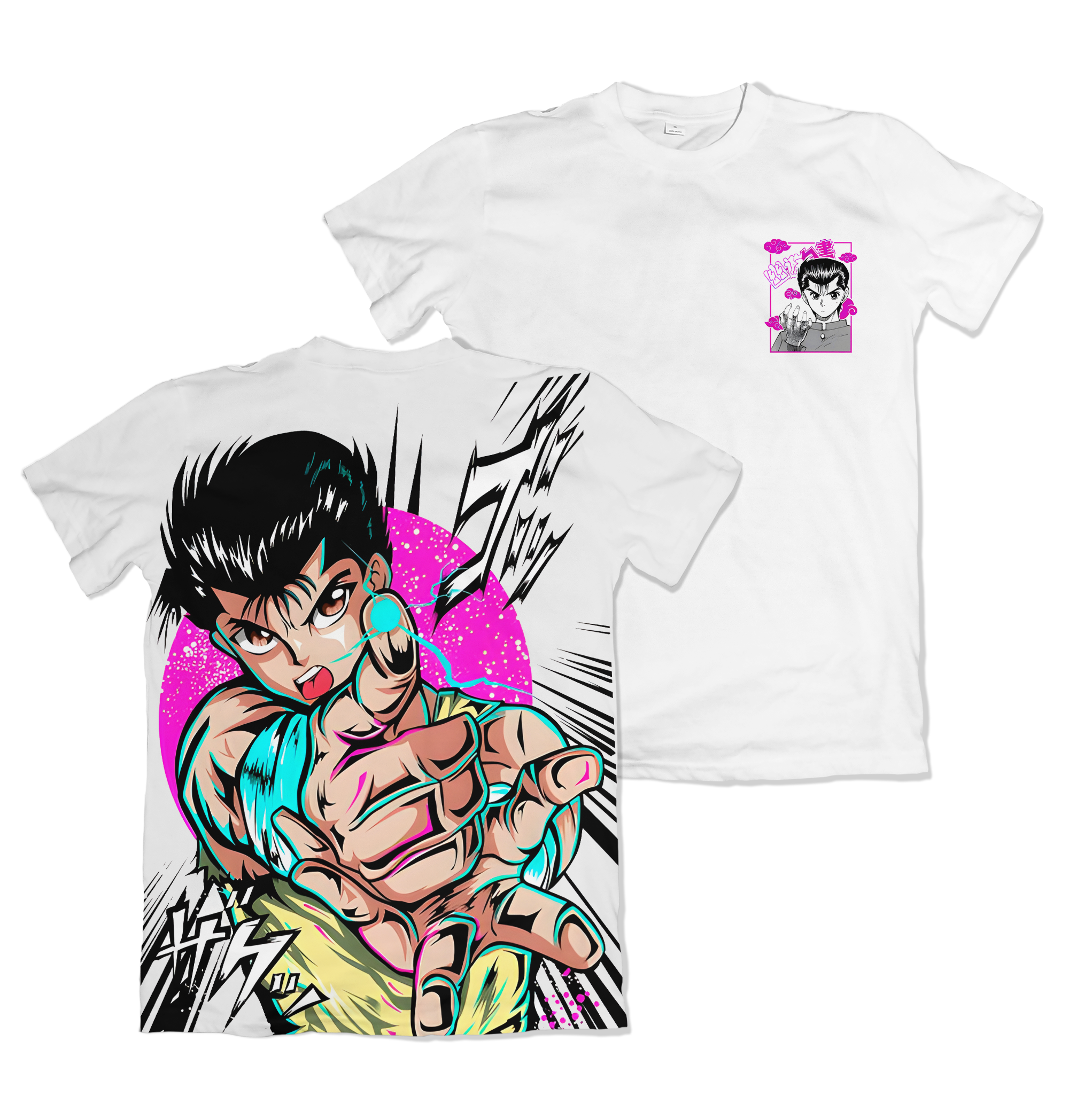 Camiseta Yu Yu Hakusho Yusuke Branca – Dry-Fit Premium Unissex | Swit Store