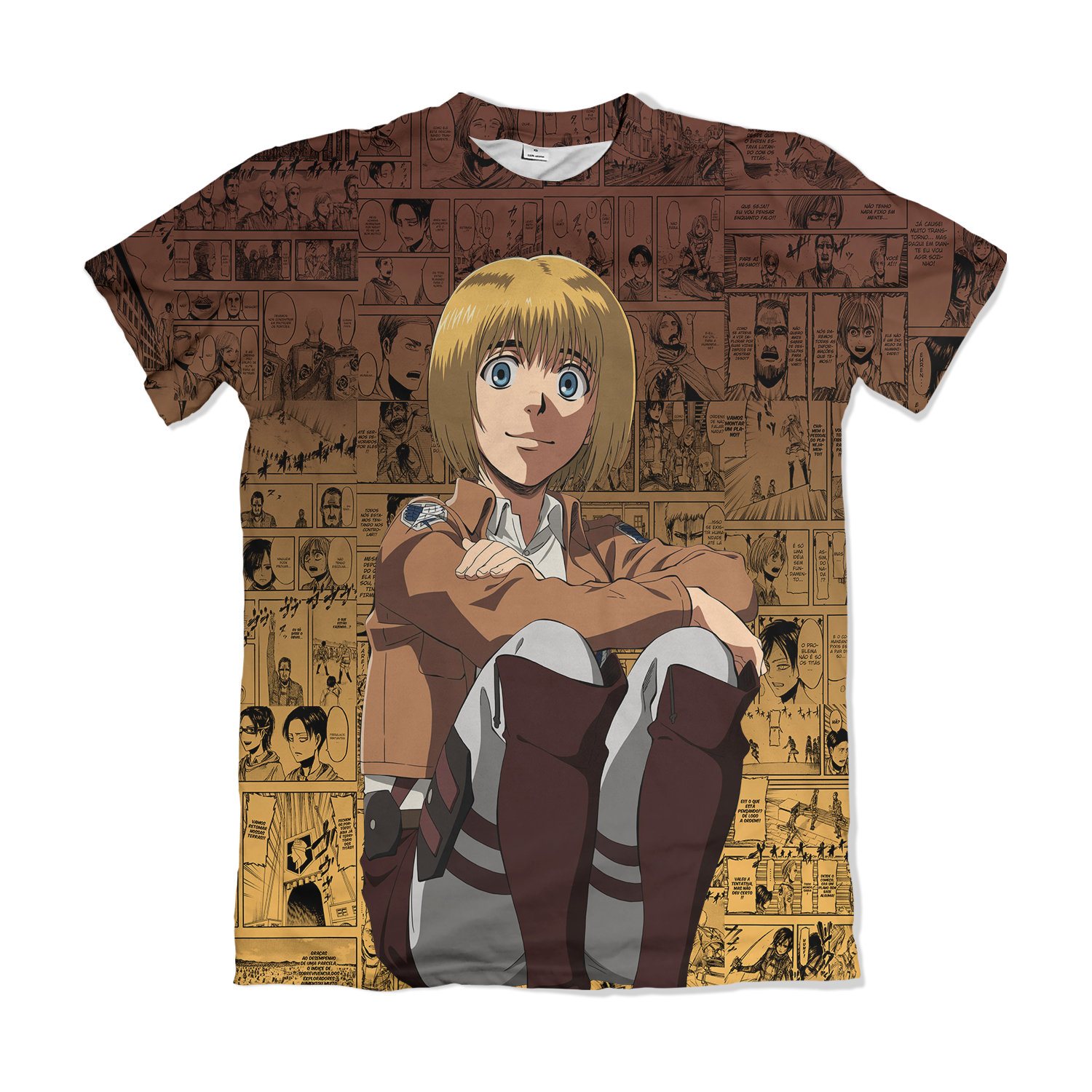 Camiseta Attack On Titan Armin Arlett Amarelo – Dry-Fit Premium Unissex | Swit Store