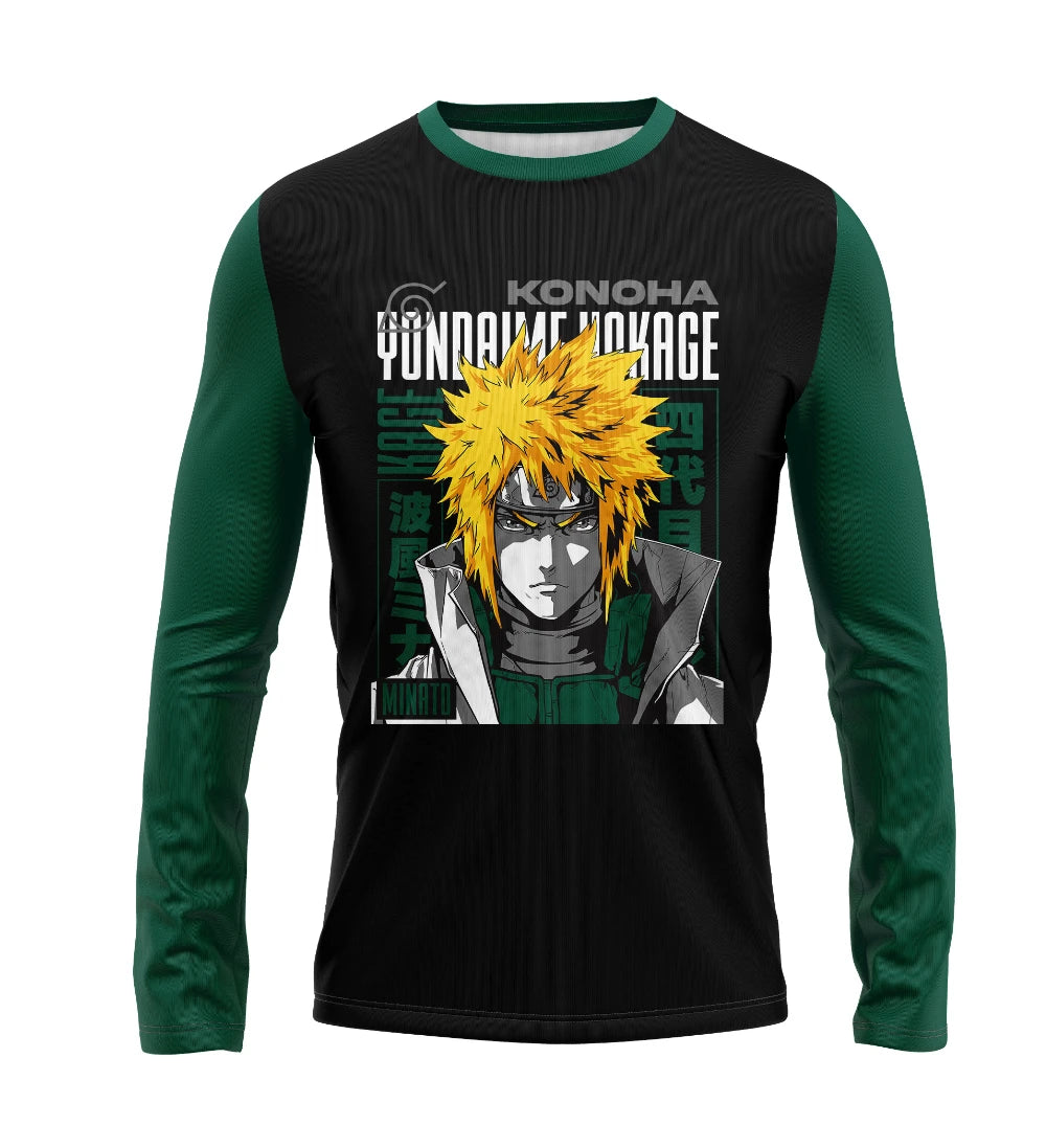 Camisa Manga Longa Naruto Minato 2 Dry-Fit Premium Unissex