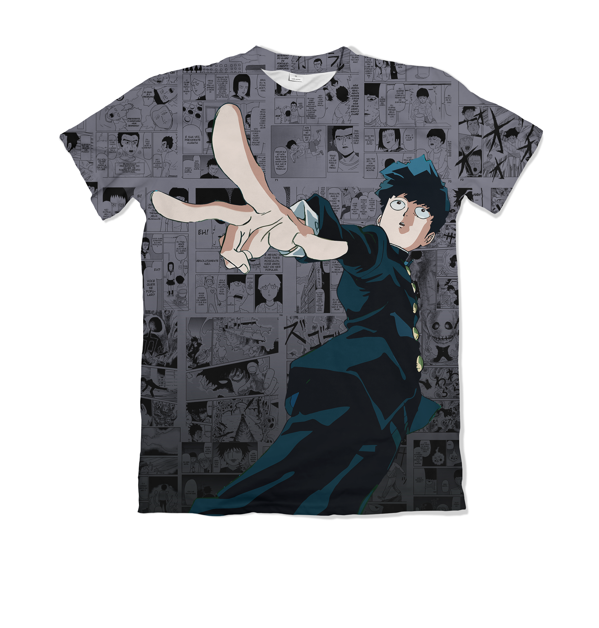 Camiseta Mob Psycho Prata – Dry-Fit Premium Unissex | Swit Store