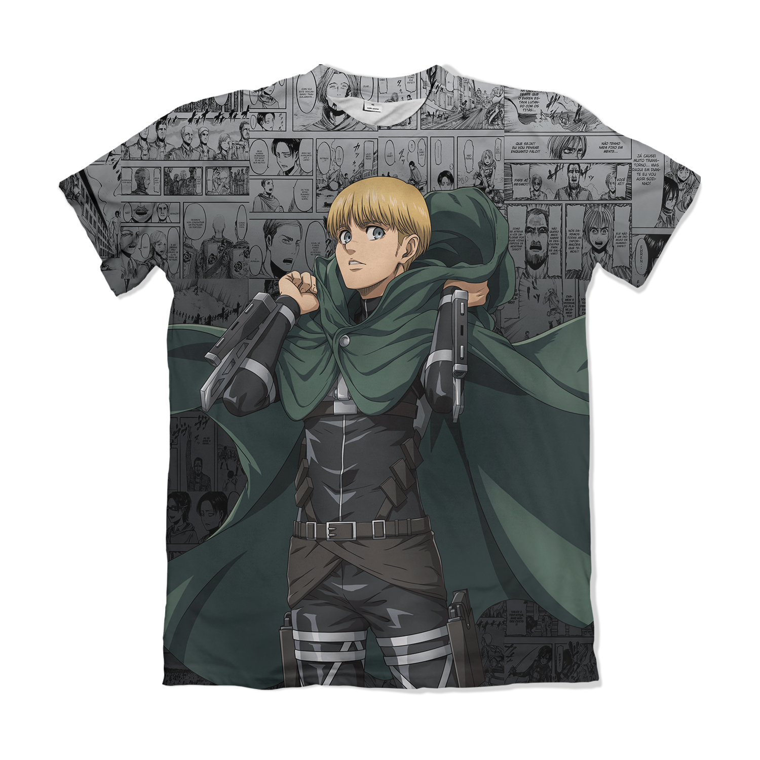 Camiseta Attack On Titan Armin Arlett Prata – Dry-Fit Premium Unissex | Swit Store