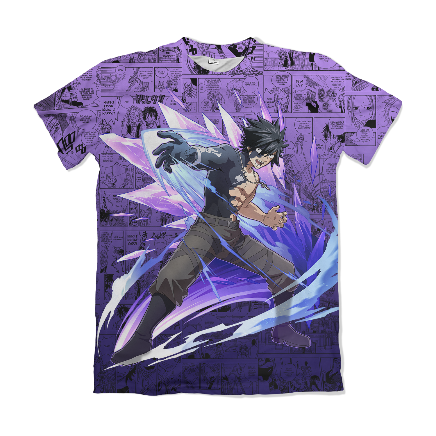 Camiseta Fairy Tail Gray Fullbuster Ataque B Roxo – Dry-Fit Premium Unissex | Swit Store