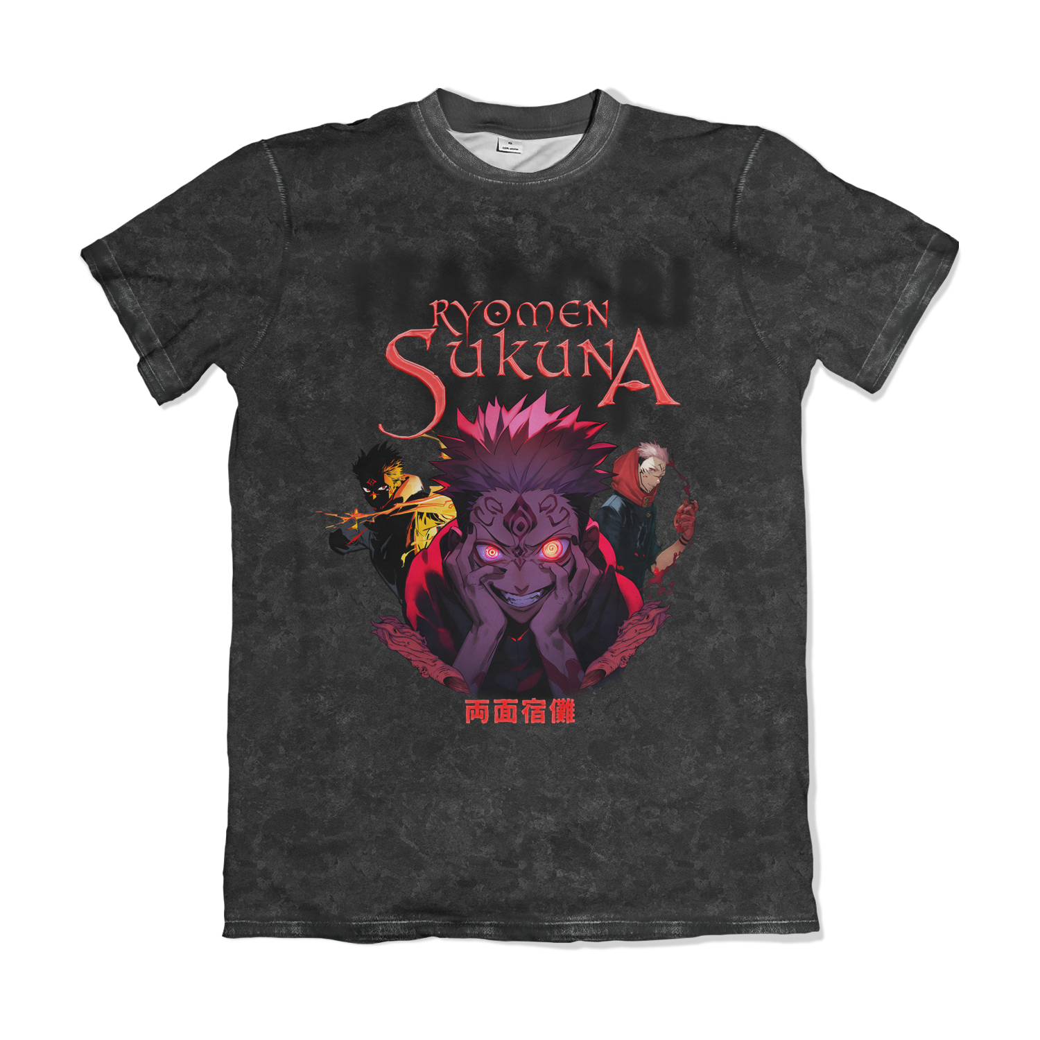 Camisa Jujutsu Kaizen - Acid Wash - Ryomen Sukuna