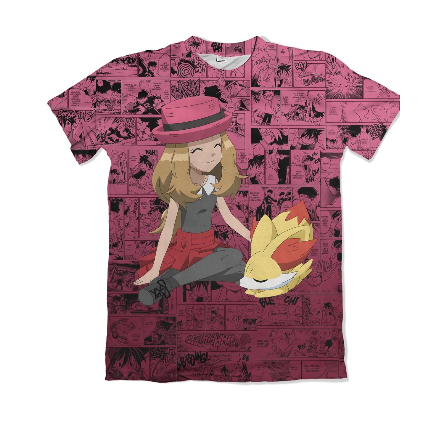 Camiseta Pokemón - Serena, Mangá - Rosa