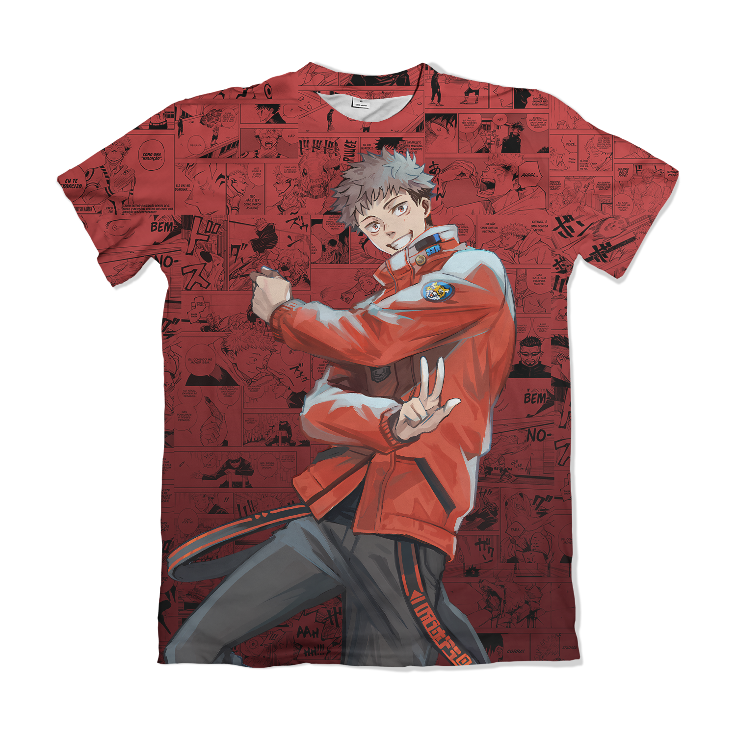 Camisa Jujutsu Kaizen - Itadori Yuji - Streetwear - Vermelho