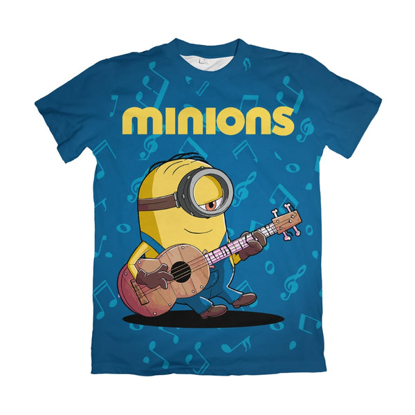 Camiseta Minions Minion Violeiro Azul Tocando