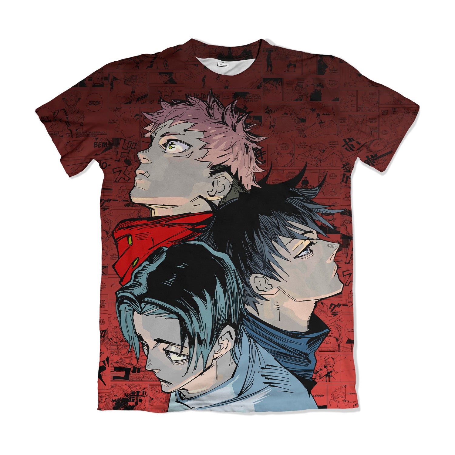 Camisa Jujutsu Kaizen - Itadori, Megumi e Yuta