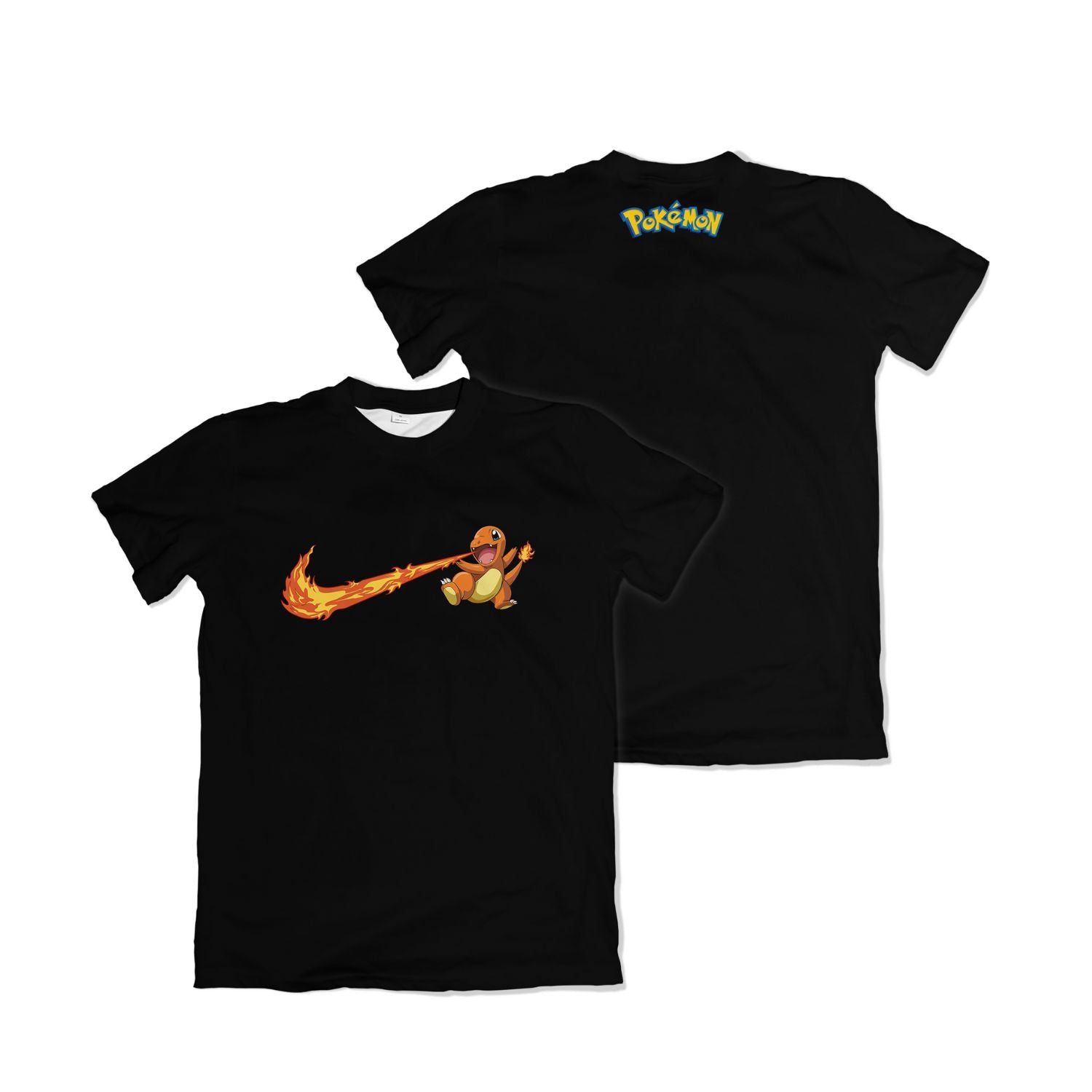 Camiseta Pokemón - Charmander, Nike - Preto