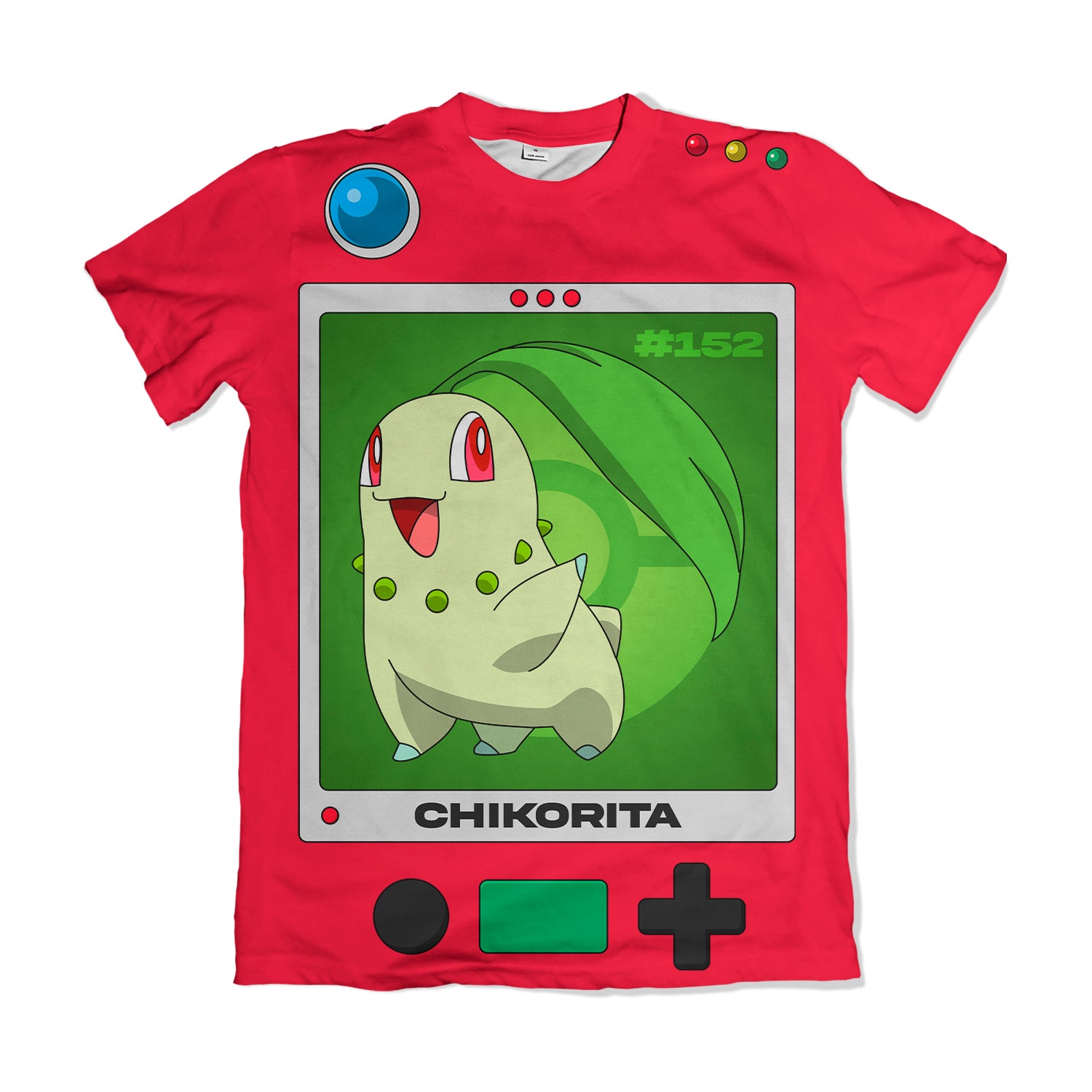 Camiseta Pokemón - Pokedex Chikorita