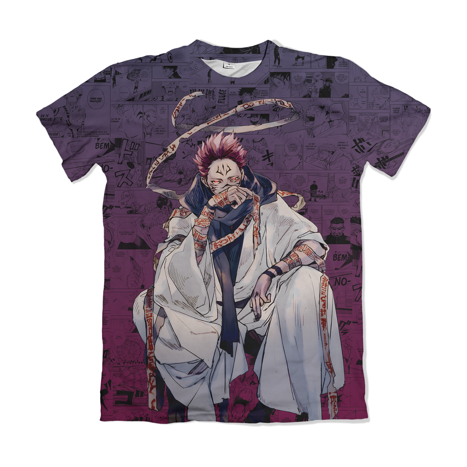 Camisa Jujutsu Kaizen - Sukuna Sentado Rosa