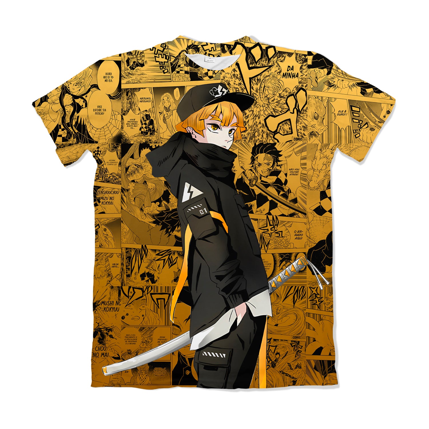 Camiseta Kimetsu no Yaiba Filme – Zenitsu | Dry Fit Premium Unissex