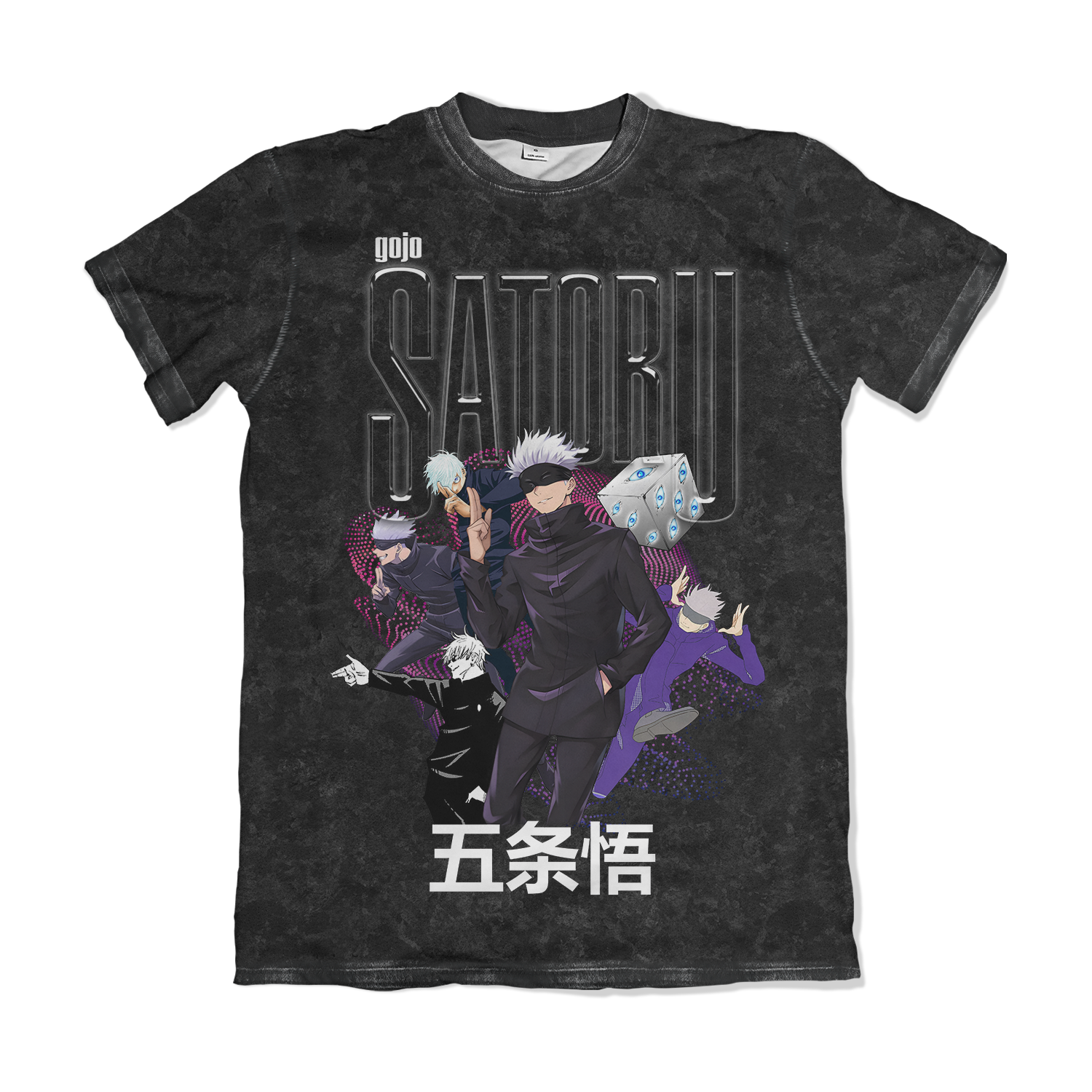 Camisa Jujutsu Kaizen - Acid Wash - Gojo Satoru