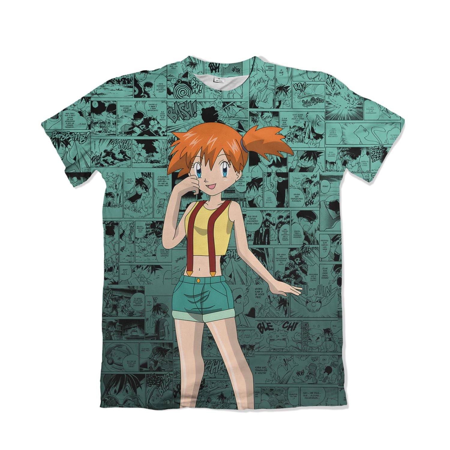 Camiseta Pokemón - Misty, Mangá - Azul