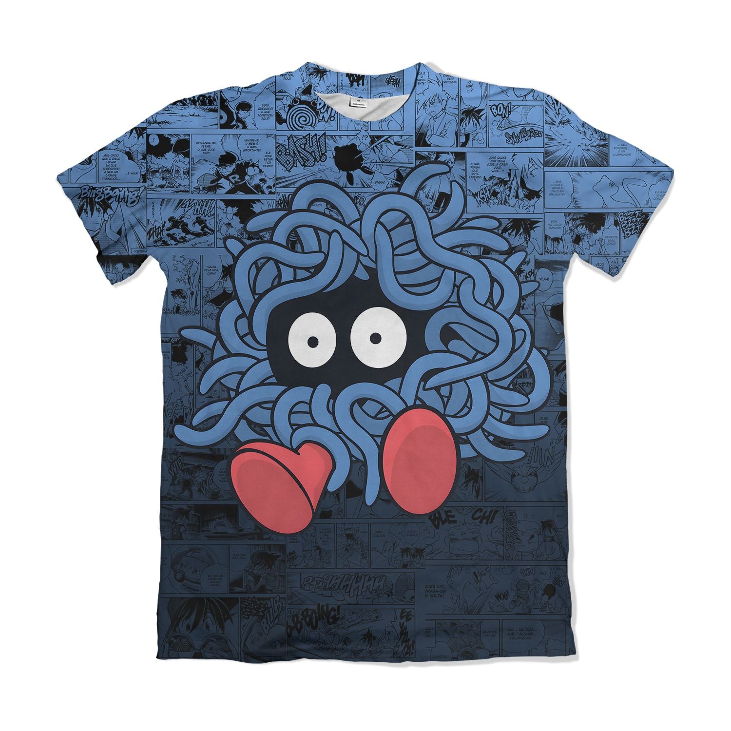 Camiseta Pokemón - Tangela, Mangá - Azul